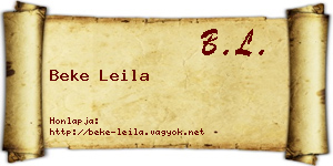 Beke Leila névjegykártya