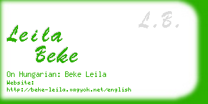 leila beke business card